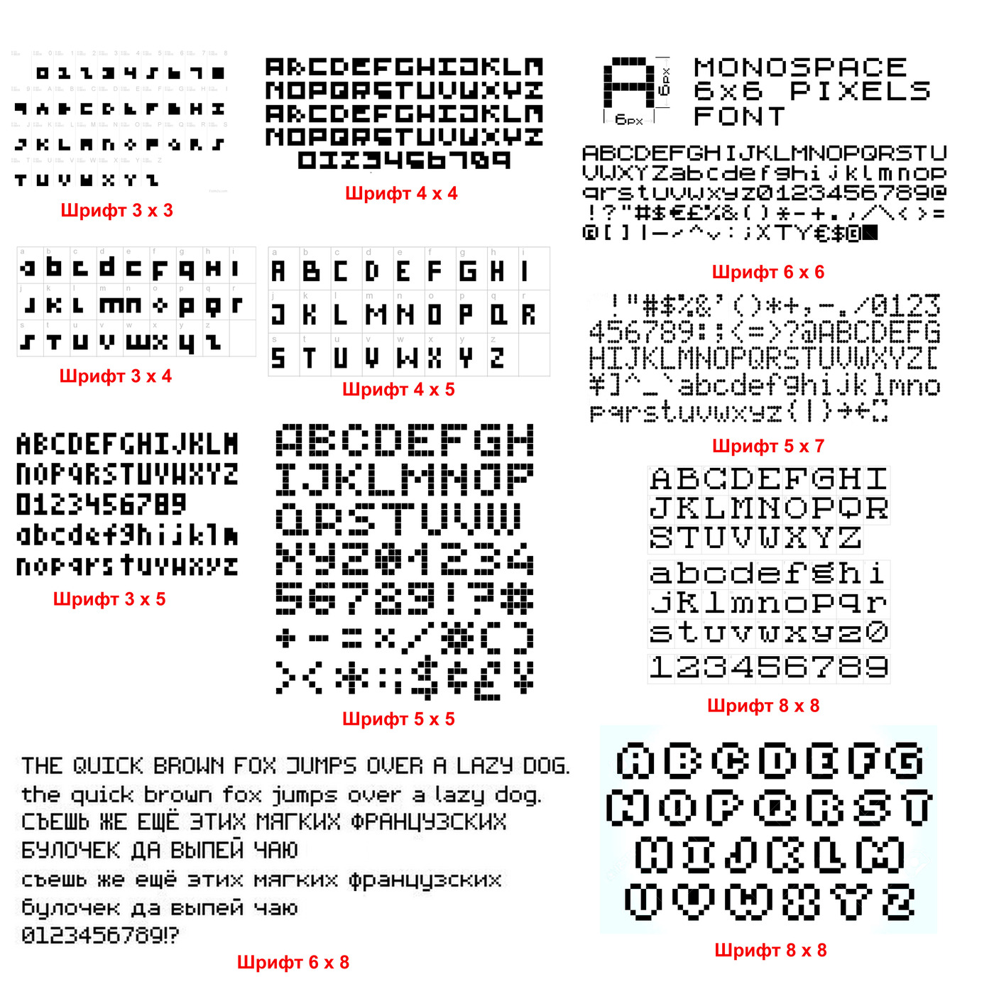 Примеры шрифтов